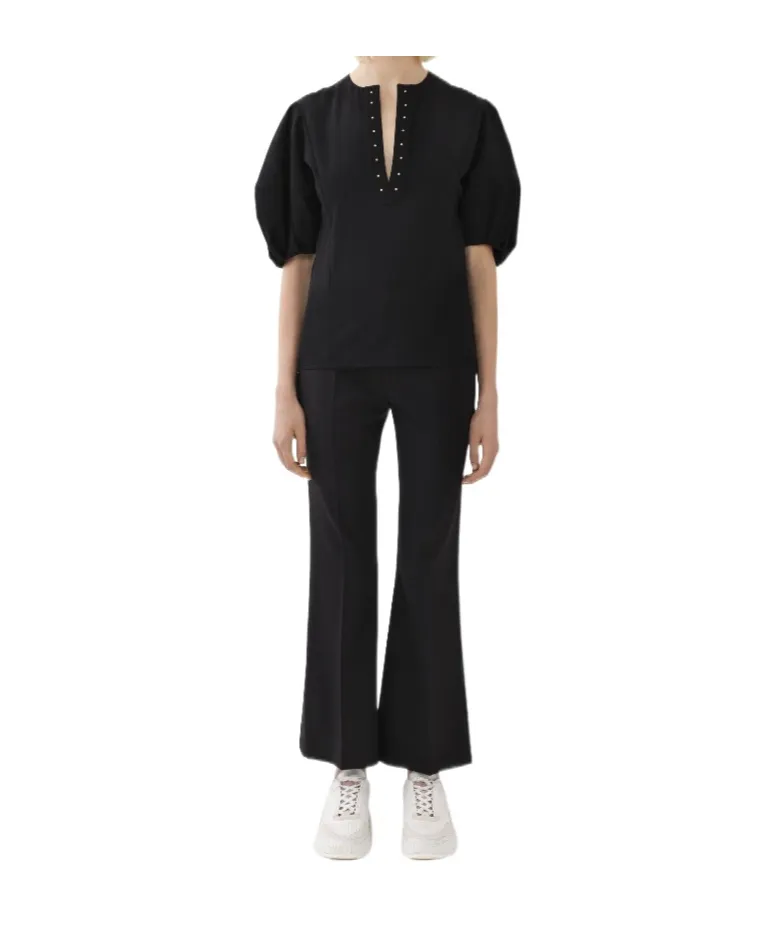 Cropped Flared Trousers