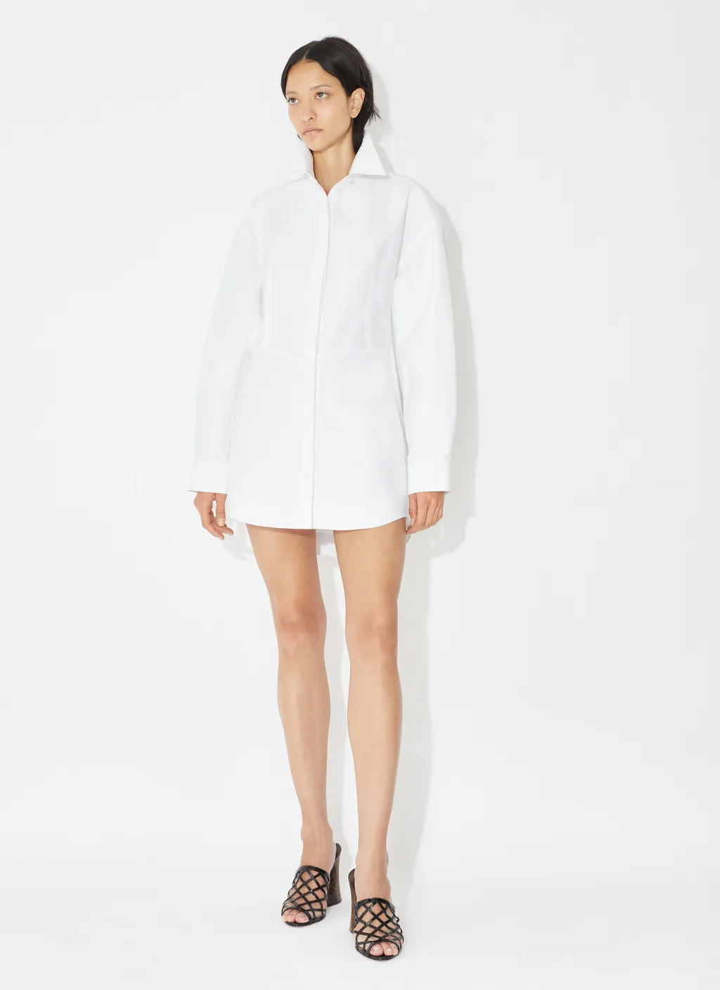 AlaÏA Long-Sleeved Poplin Shirt Dress