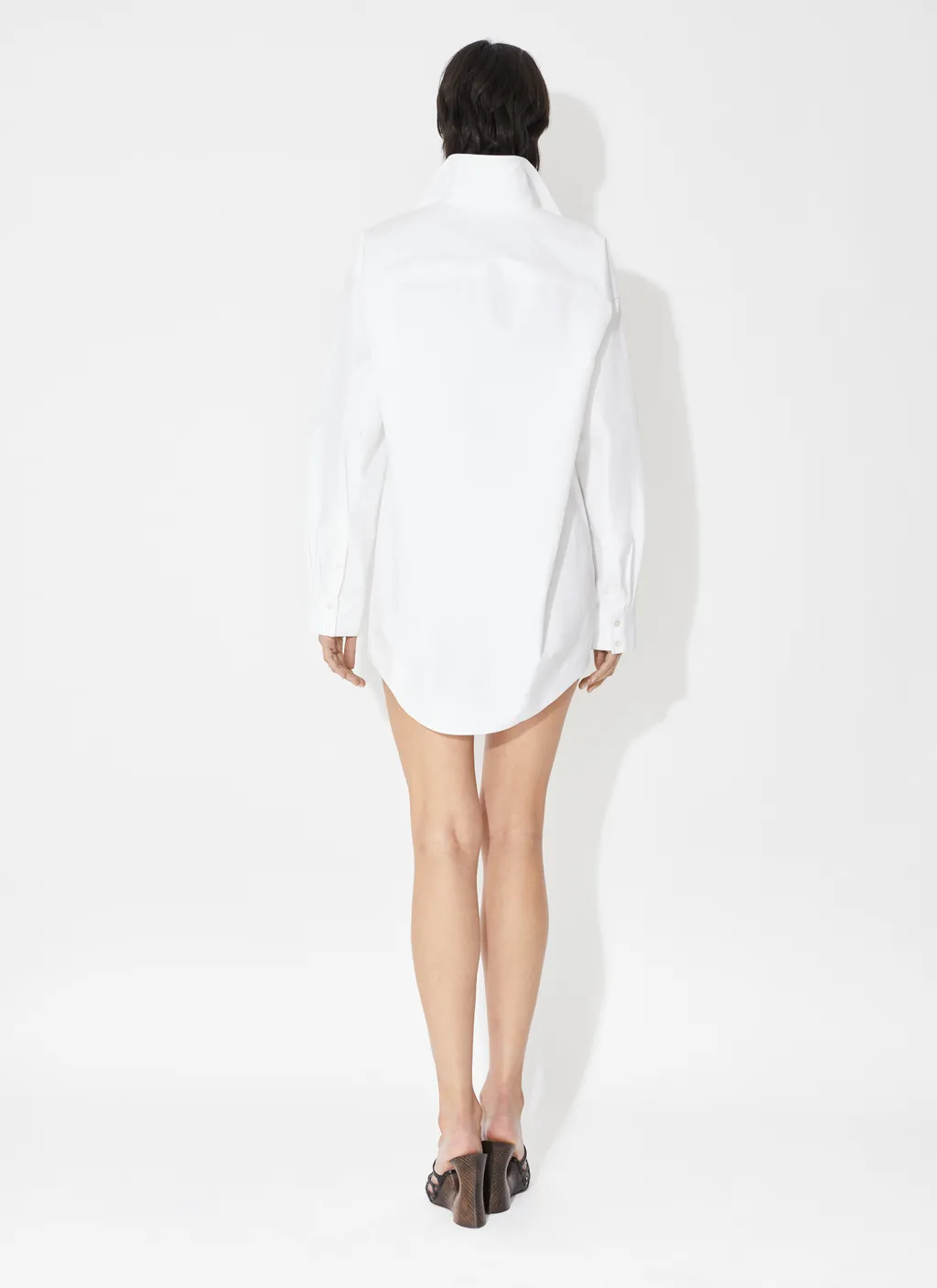 AlaÏA Long-Sleeved Poplin Shirt Dress