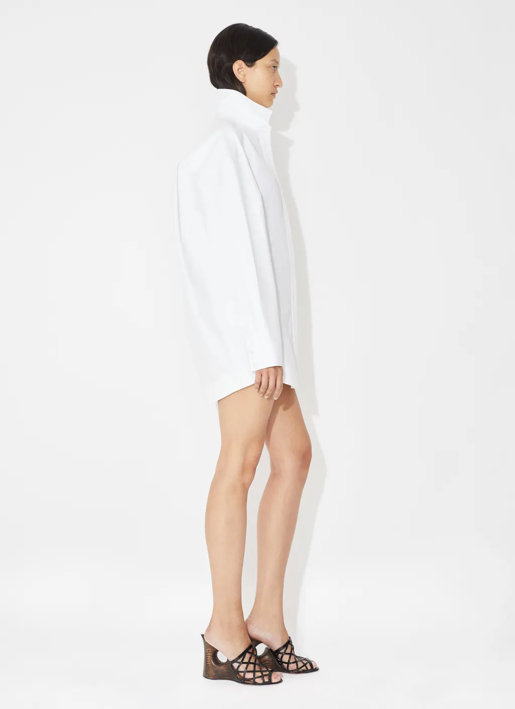 AlaÏA Long-Sleeved Poplin Shirt Dress