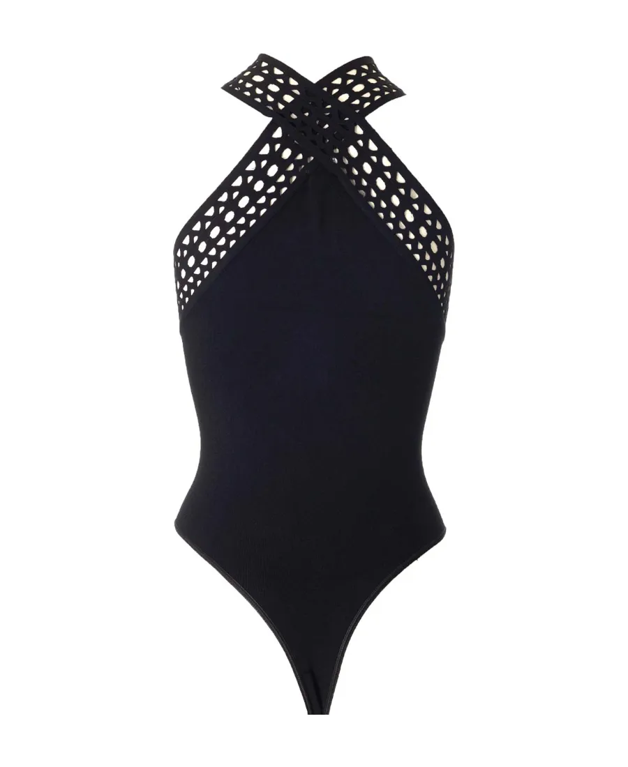 AlaÏA Halterneck Cut-Out Bodysuit