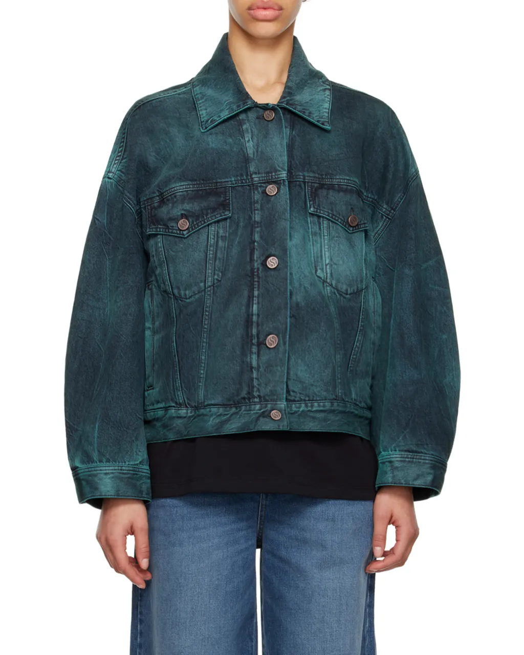 Stella Mccartney Tie-Dye Oversized Denim Jacket