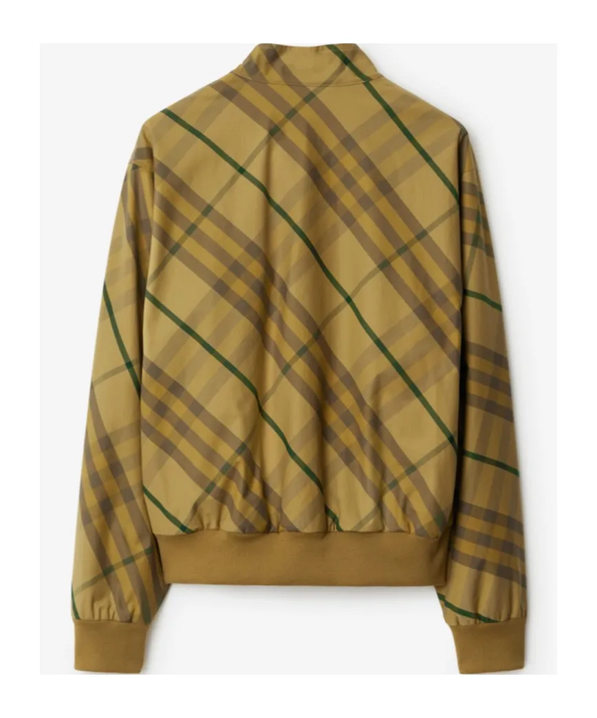 Burberry Check Printed Zipped Bomber Jacket