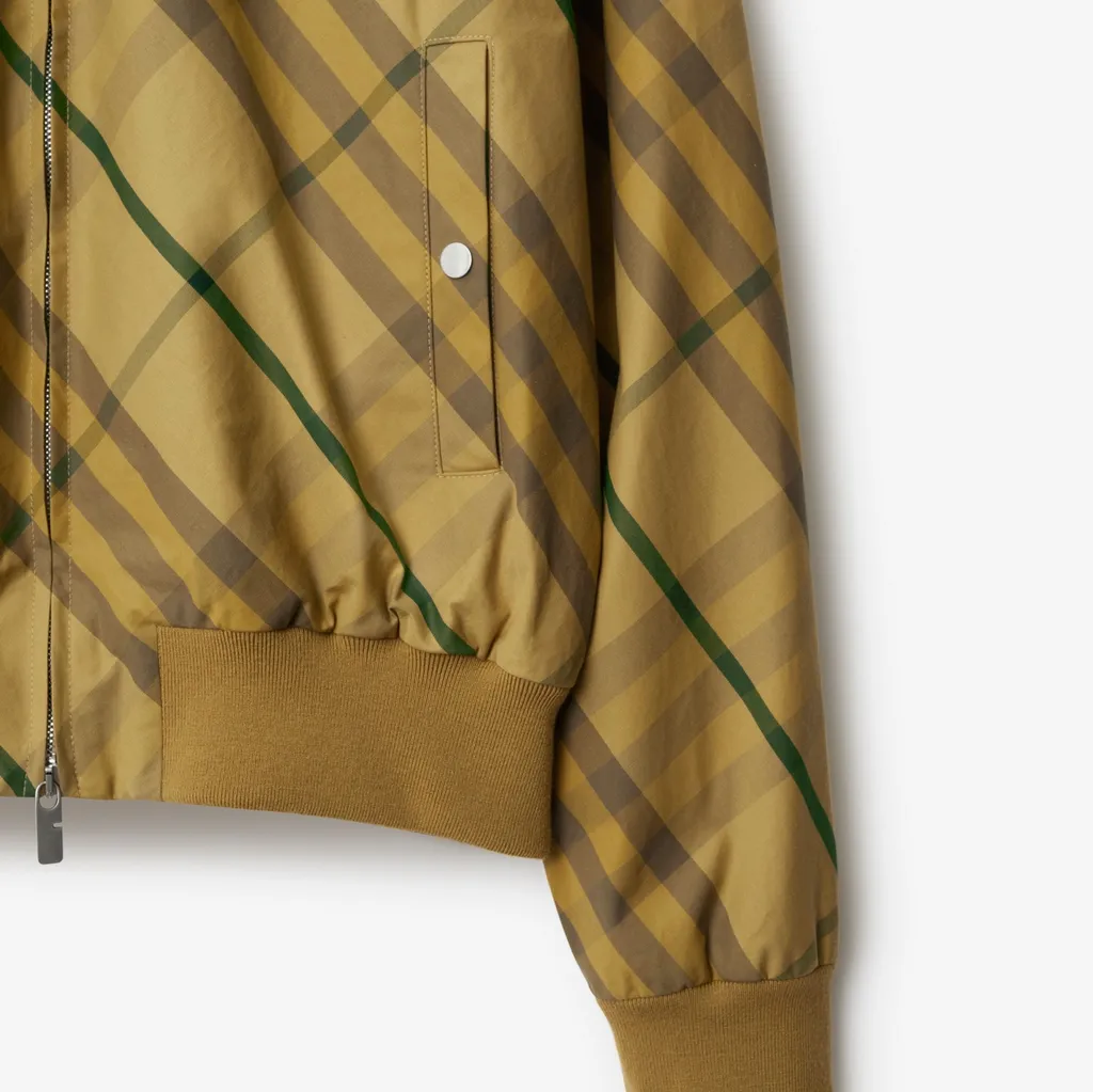 Burberry Check Printed Zipped Bomber Jacket