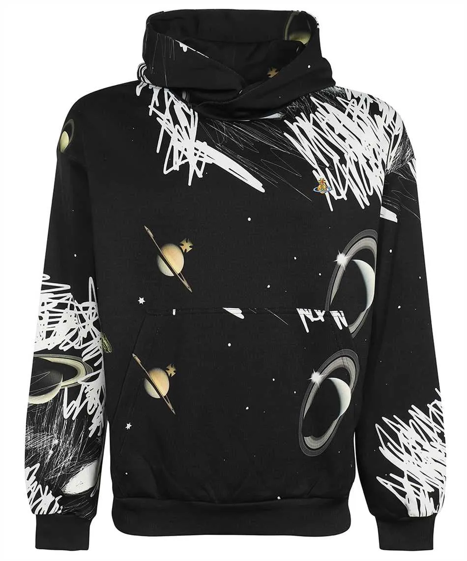 Planets-Print Pullover Sweatshirt