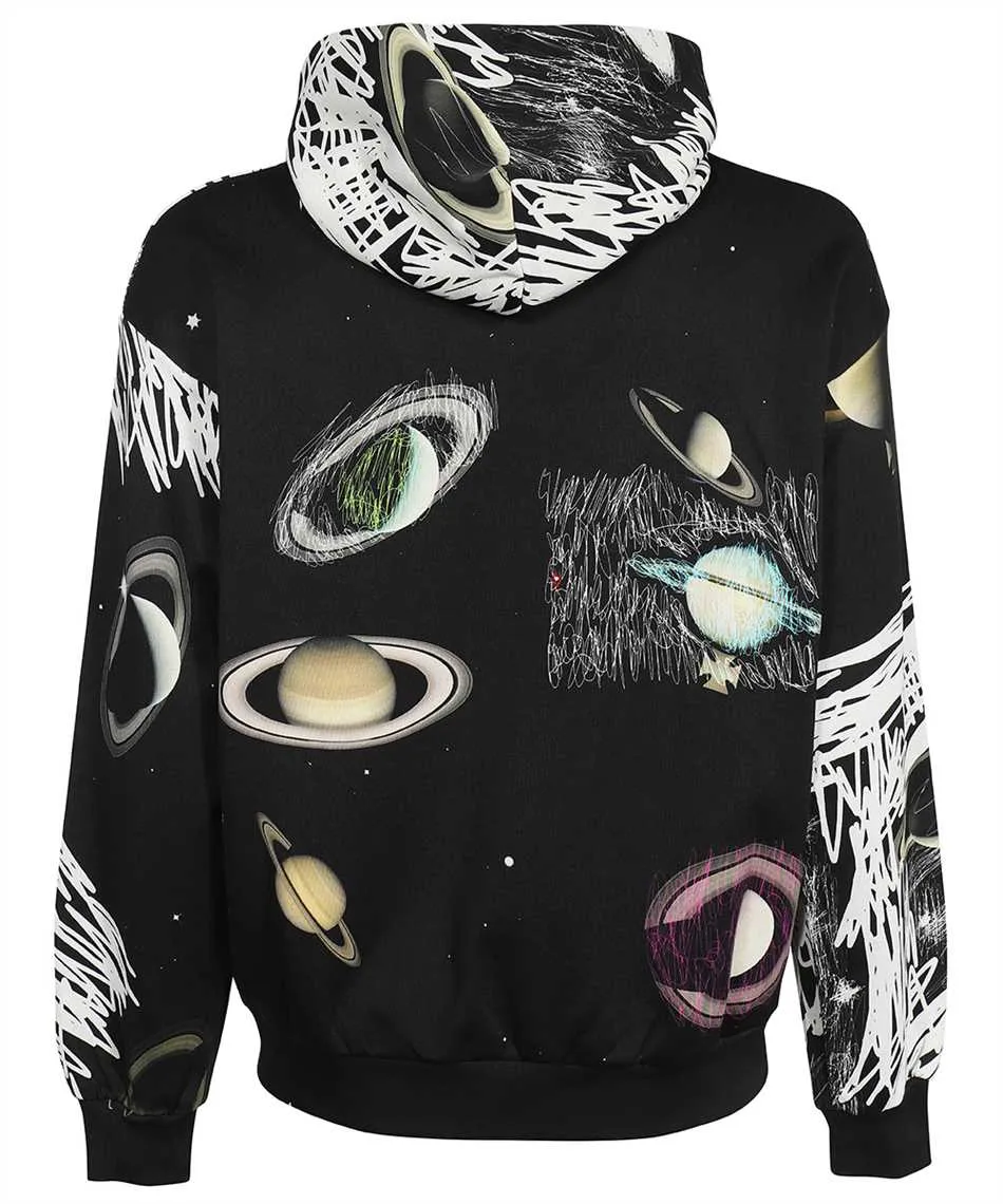 Planets-Print Pullover Sweatshirt