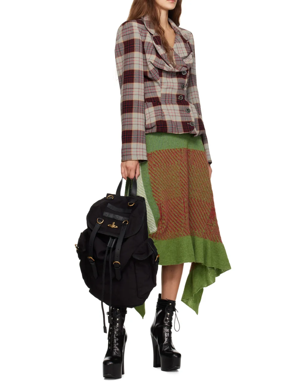 Vivienne Westwood Highland Logo-Plaque Foldover Top Backpack