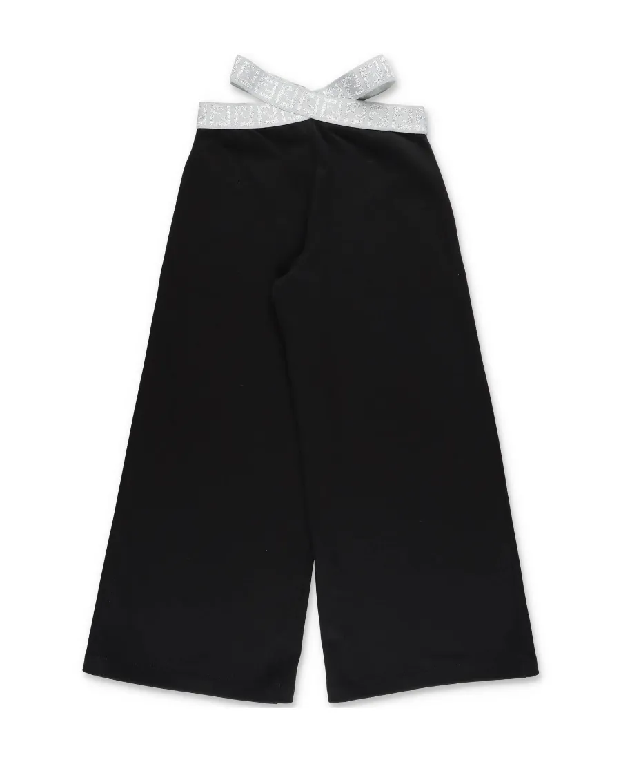 Fendi Kids Cut-Out Detailed Wide Leg Trousers
