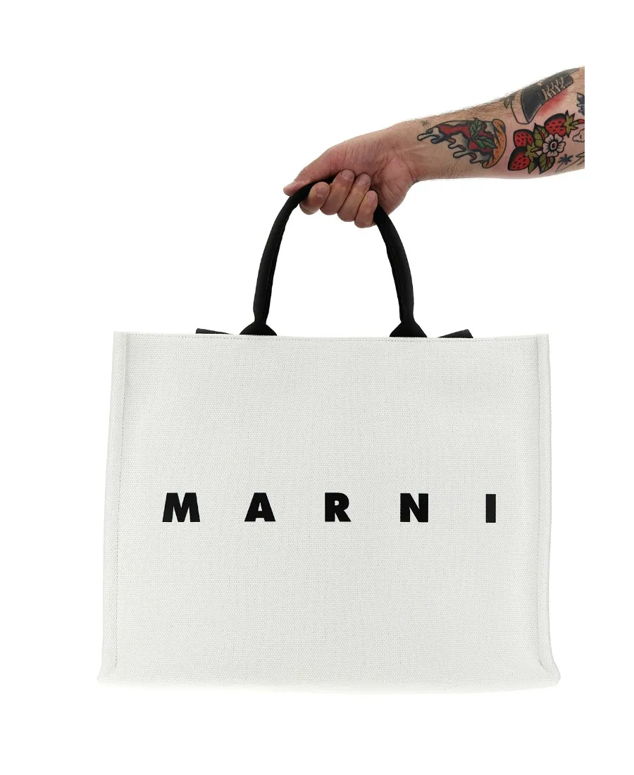 Marni Logo Printed Tote Bag