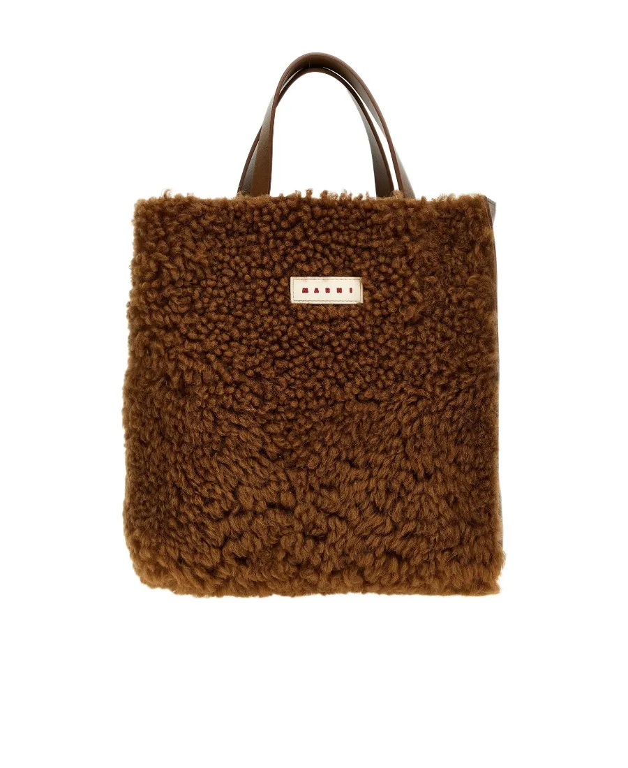 Marni Logo-Patch Open Top Tote Bag