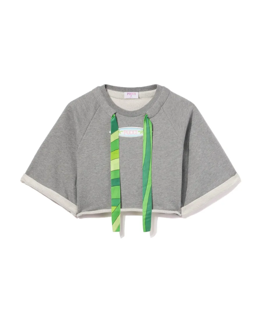 Melange-Effect Cropped Top