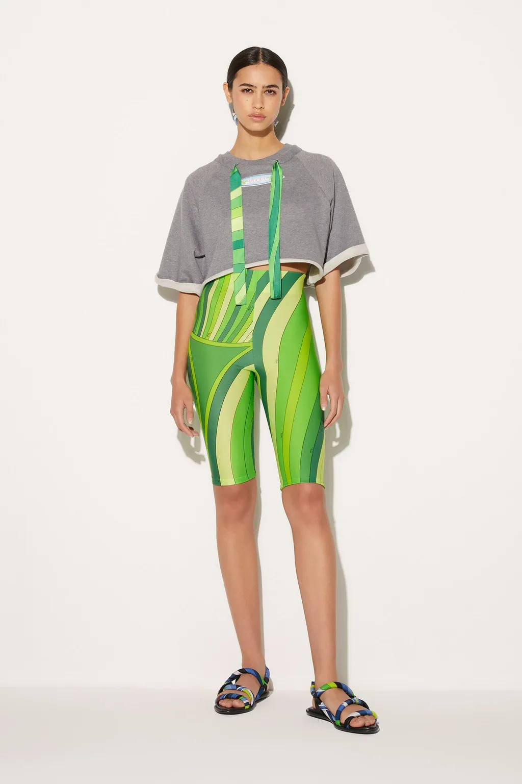 Melange-Effect Cropped Top