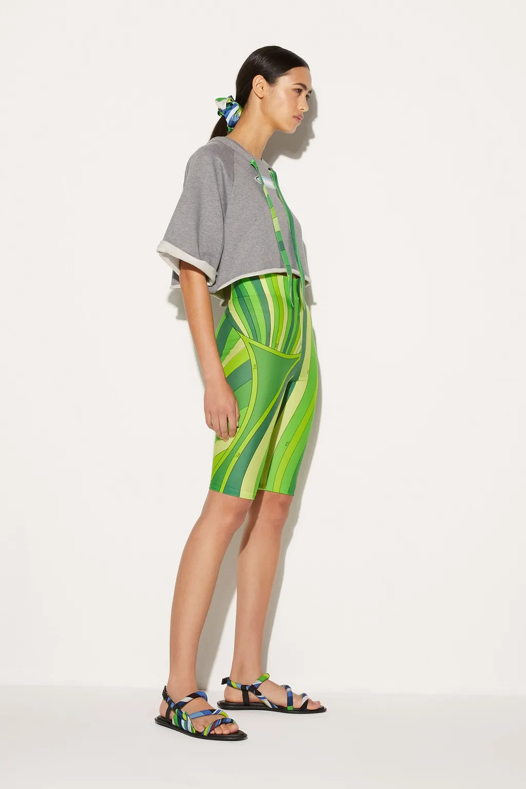 Melange-Effect Cropped Top
