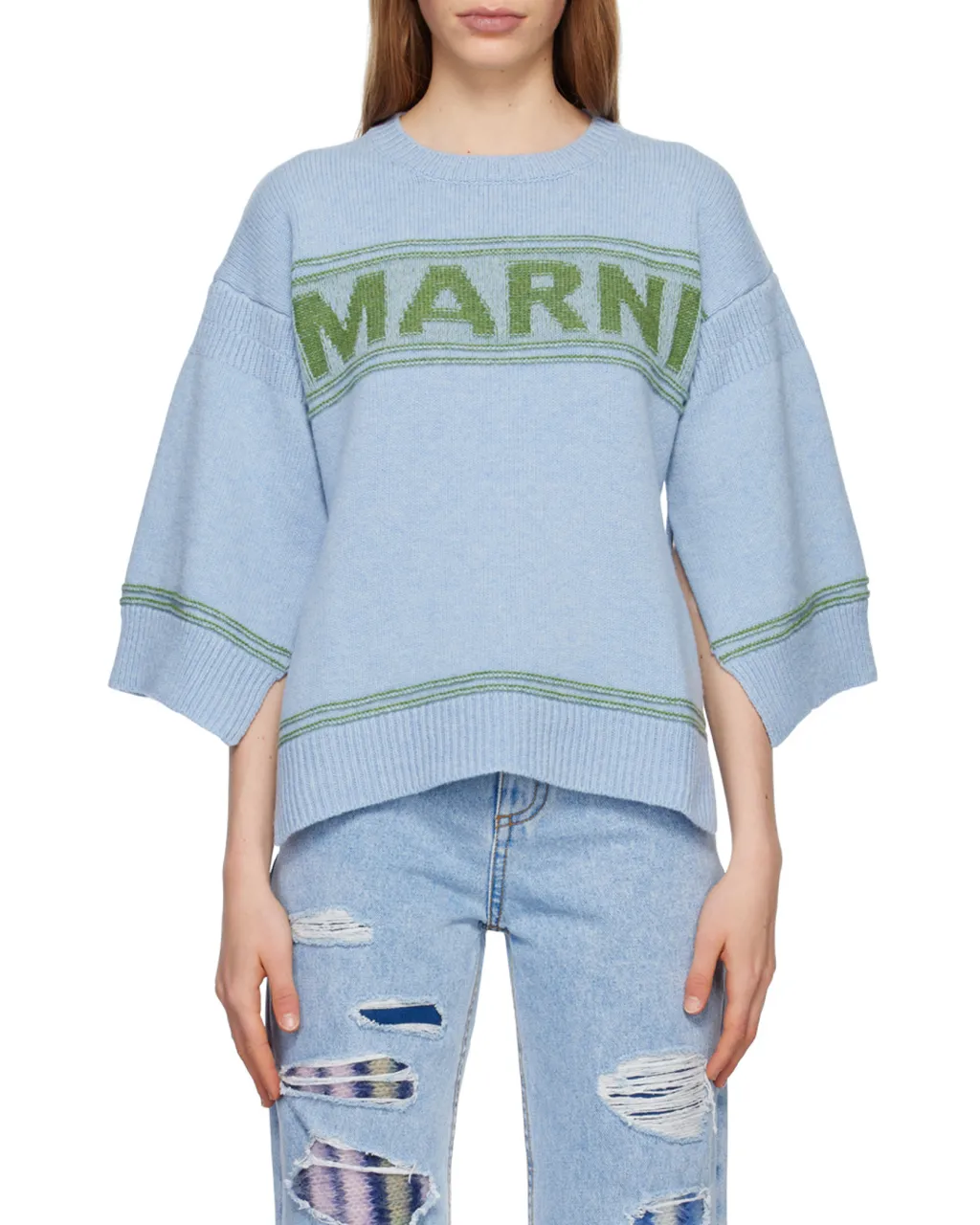 Marni Logo Intarsia-Knit Crewneck Jumper