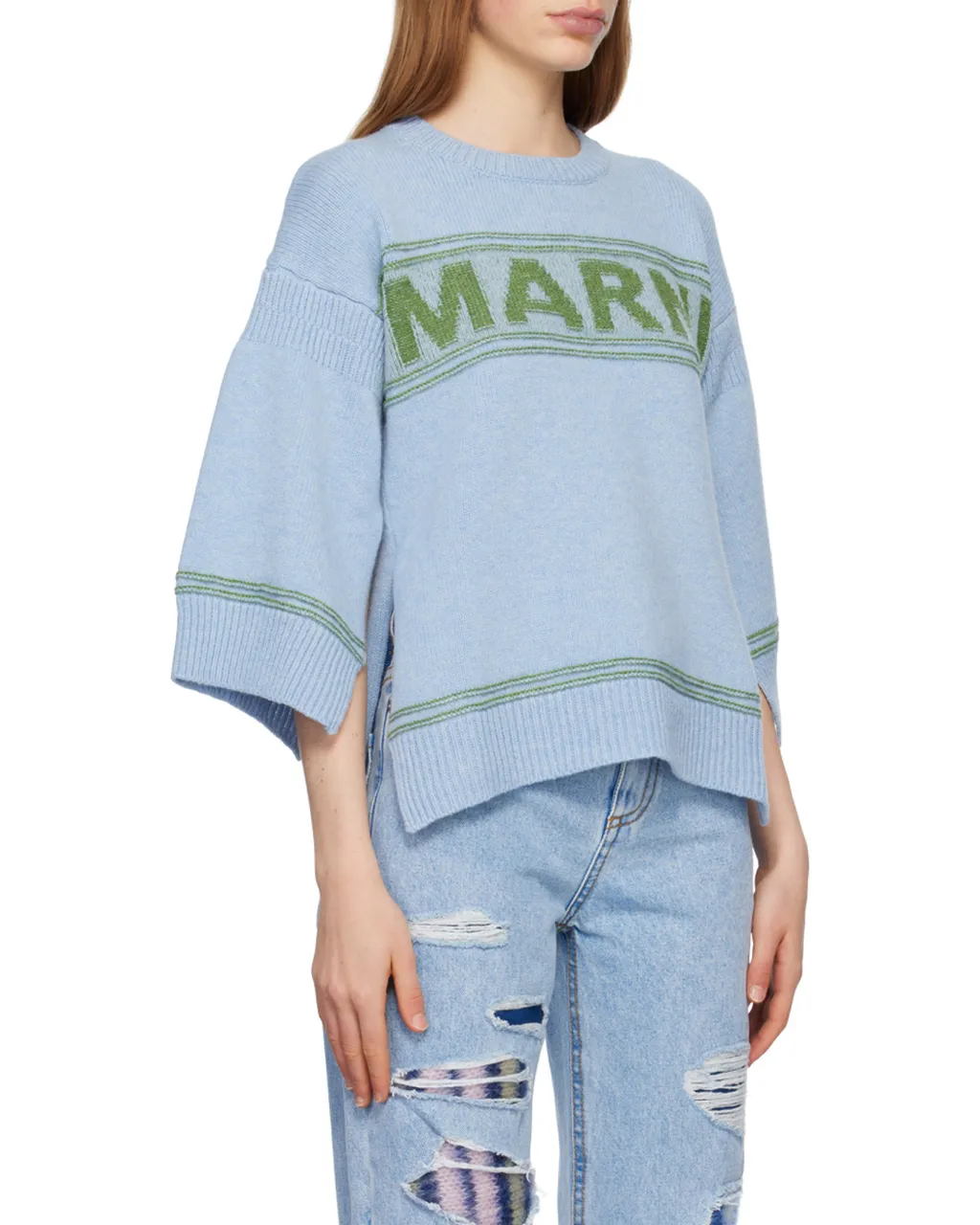 Marni Logo Intarsia-Knit Crewneck Jumper