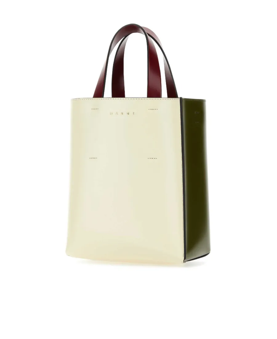 Two-Tone Leather Tote Bag