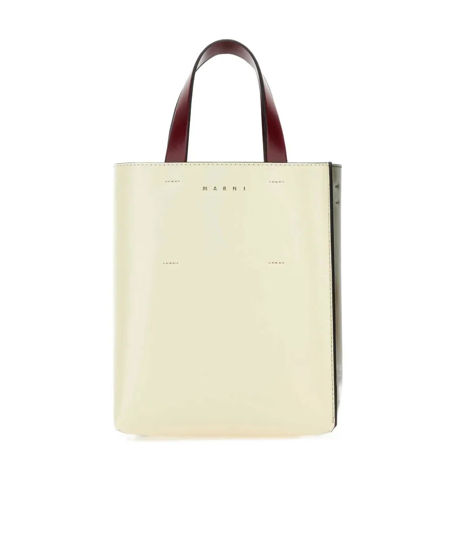 Two-Tone Leather Tote Bag