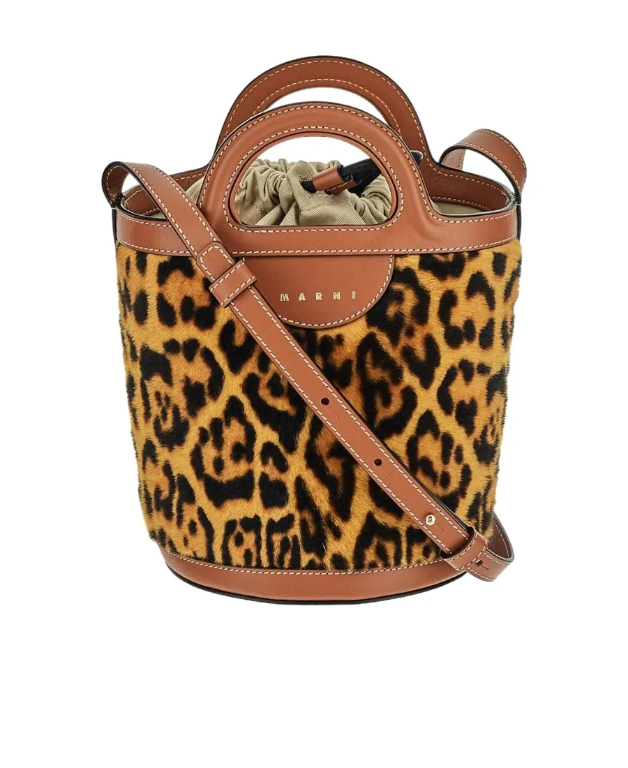 Marni Leopard Printed Small Bucket Bag