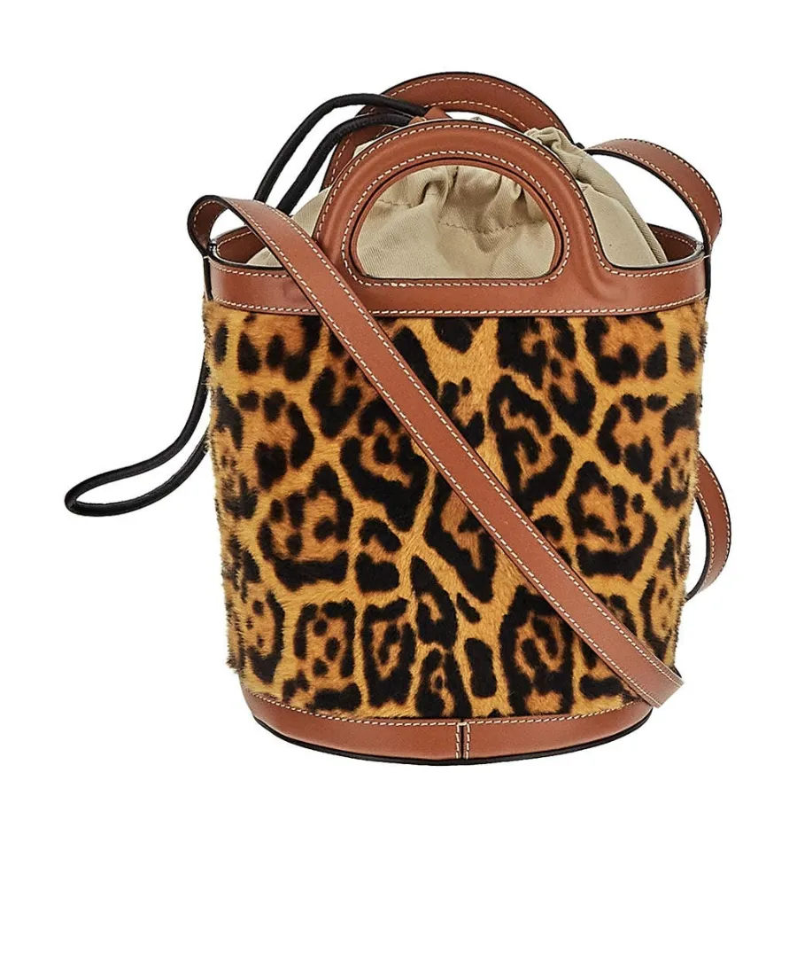 Marni Leopard Printed Small Bucket Bag