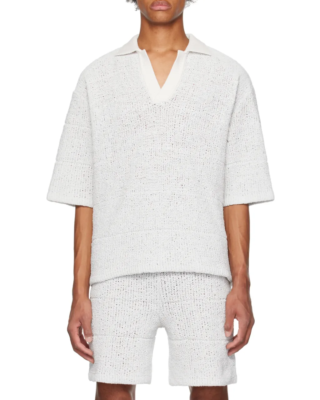 Short-Sleeved Knitted Polo Shirt