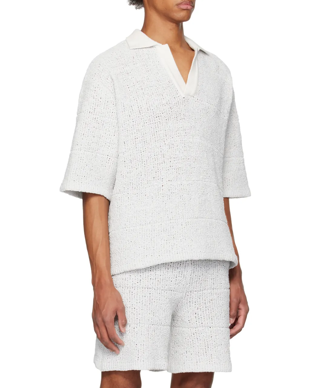 Short-Sleeved Knitted Polo Shirt