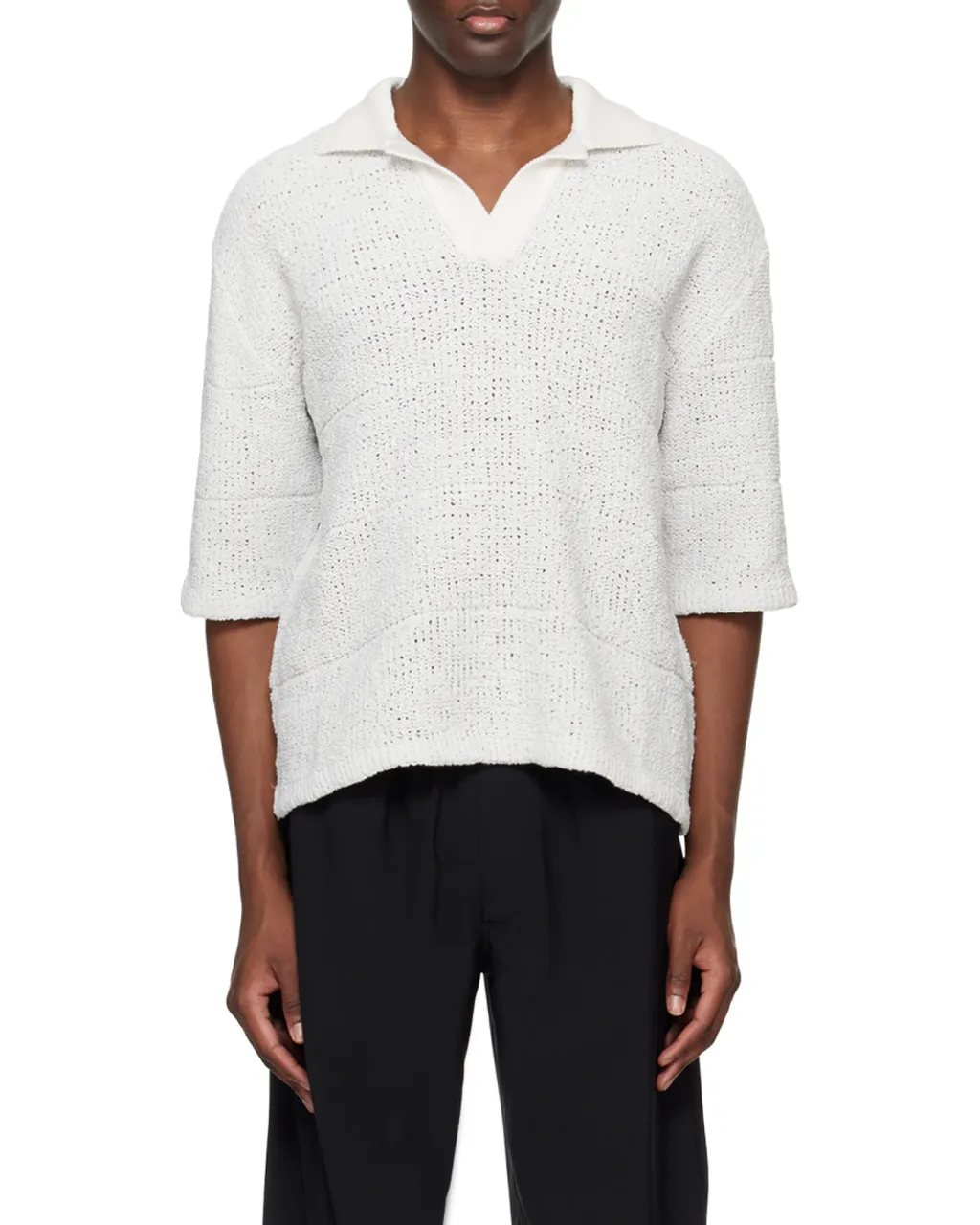 Short-Sleeved Knitted Polo Shirt