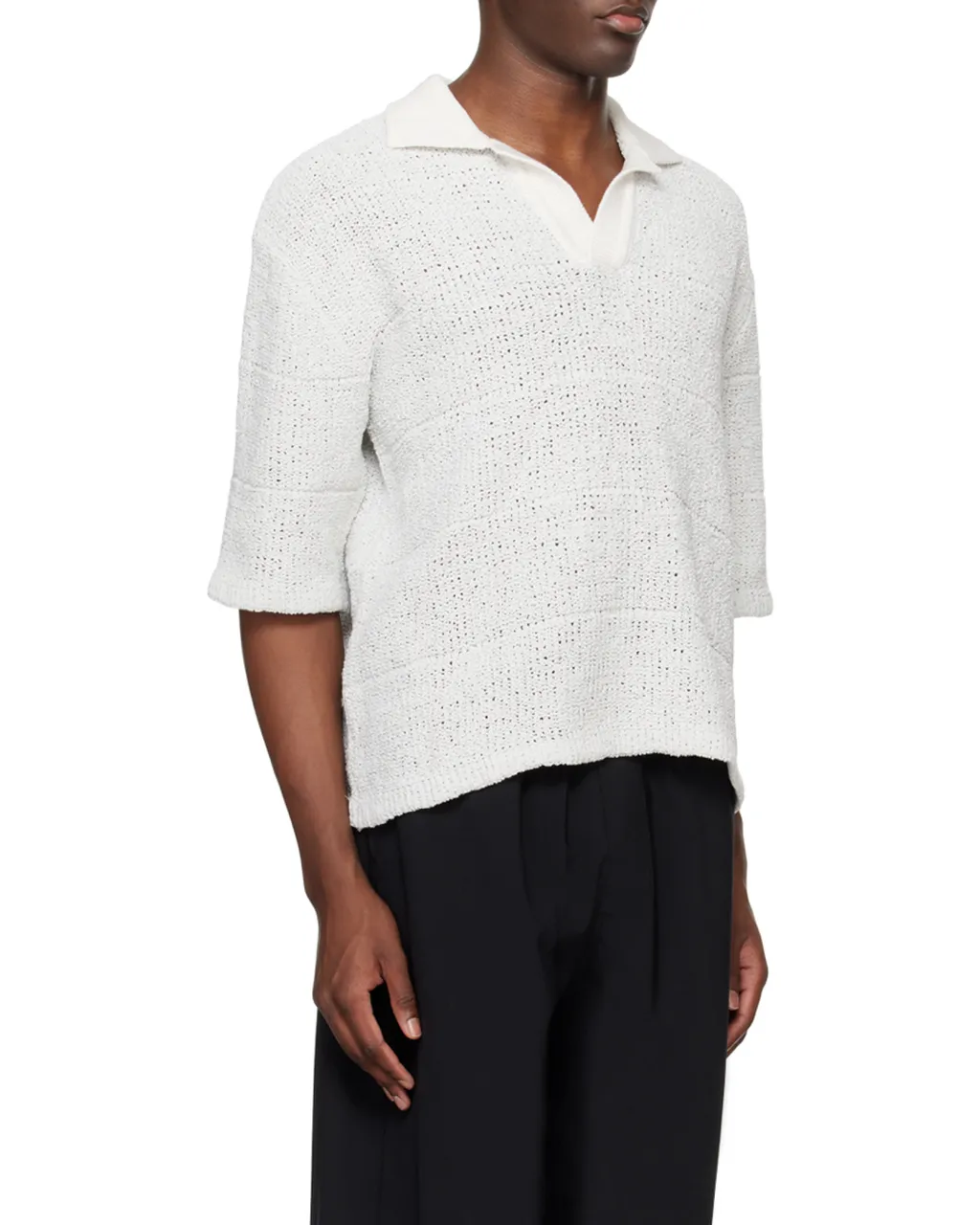 Short-Sleeved Knitted Polo Shirt