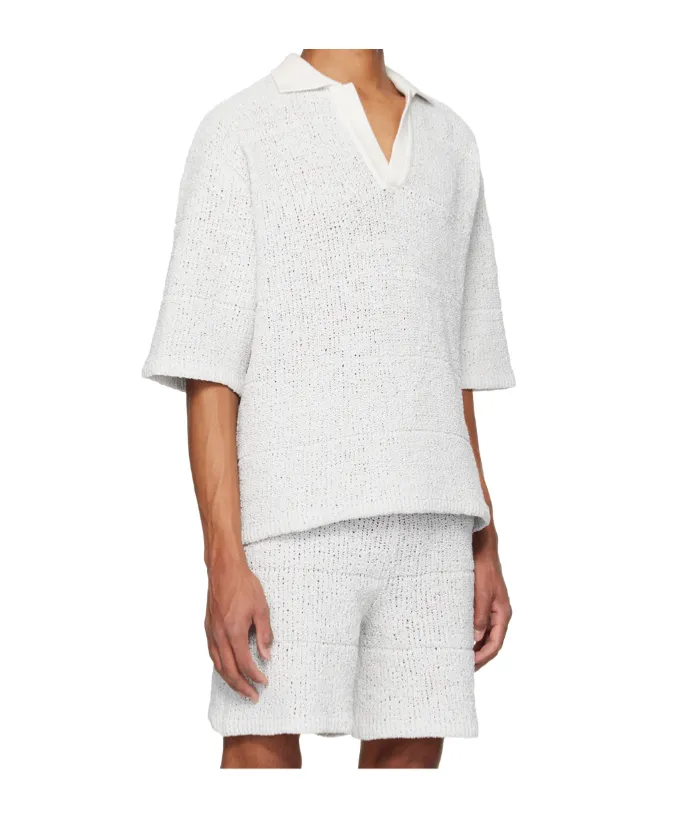 Short-Sleeved Knitted Polo Shirt