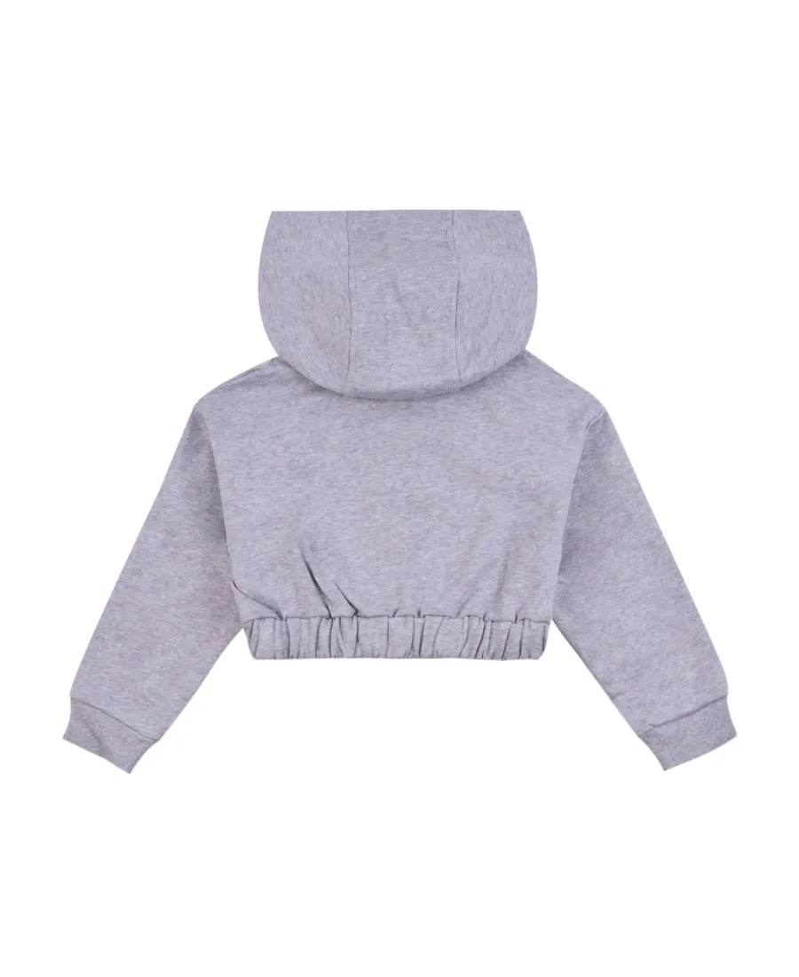 Fendi Kids Logo Printed Cropped Hoodie