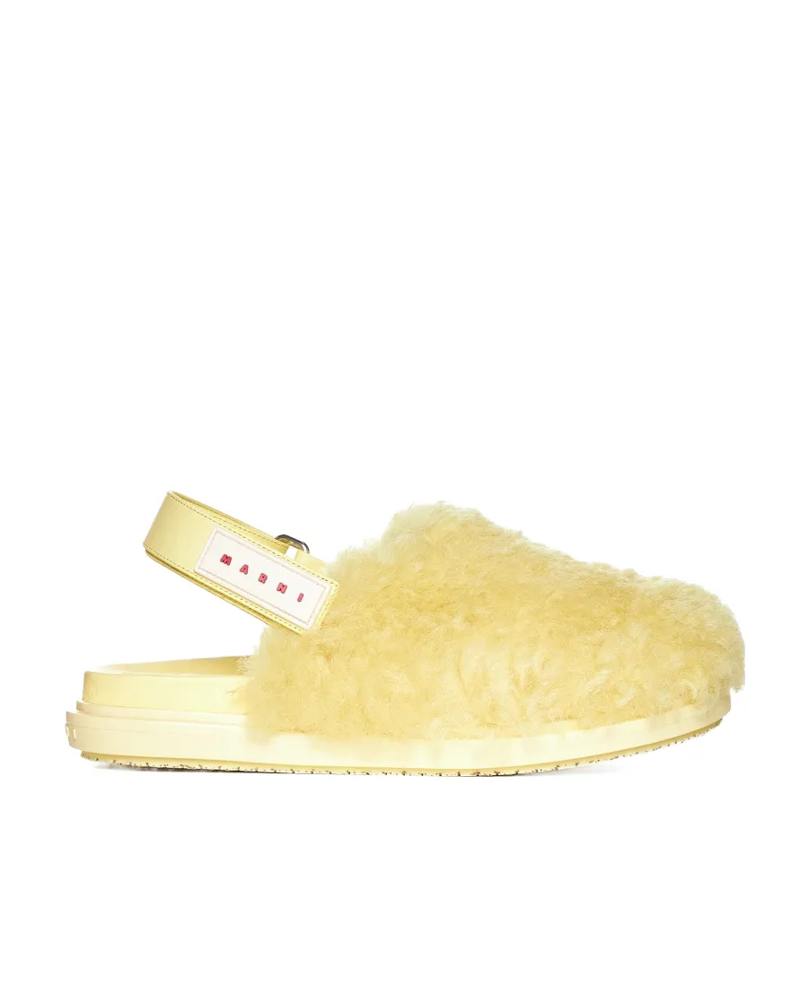 Marni Logo Patch Slingback Sandals