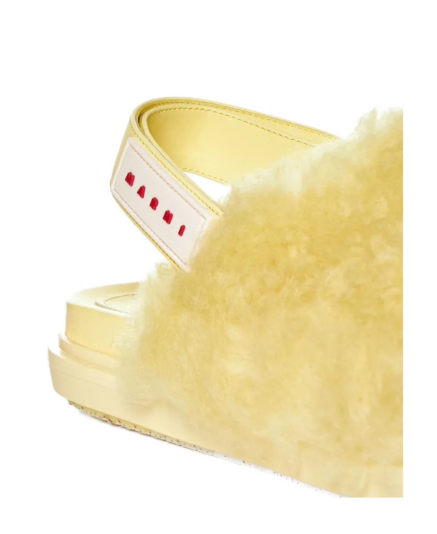 Marni Logo Patch Slingback Sandals