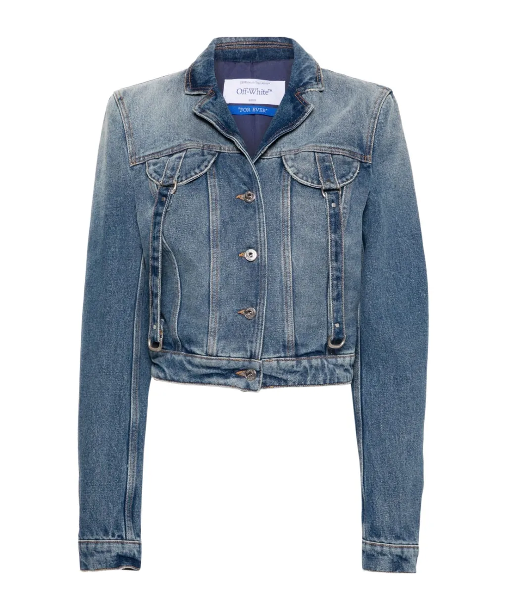 Off-White Buttoned Long-Sleeved Denim Jacket