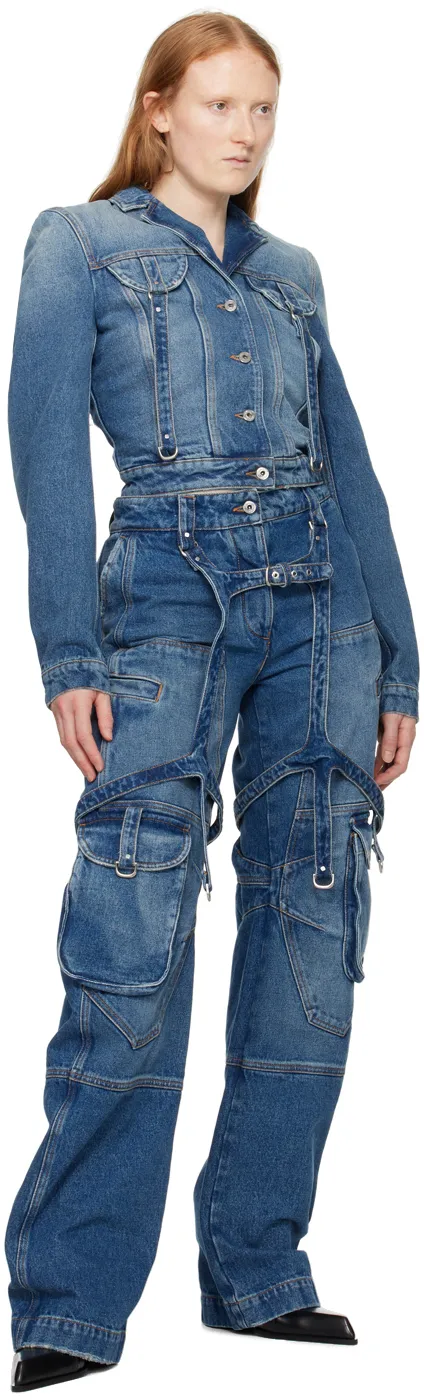 Off-White Buttoned Long-Sleeved Denim Jacket