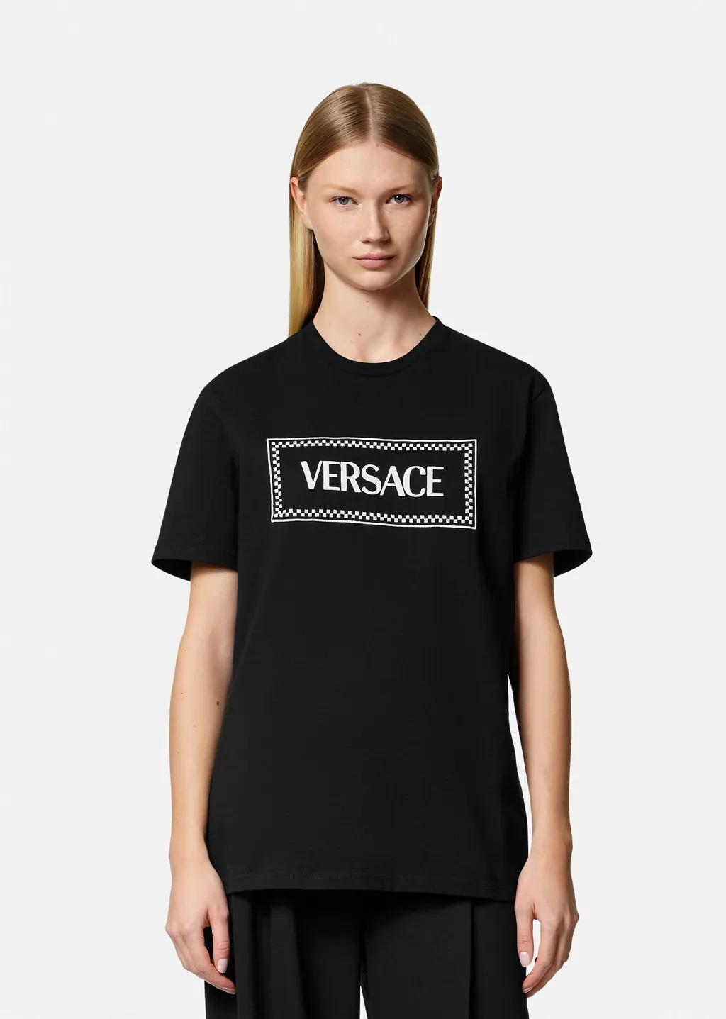 Versace Logo Printed Crewneck T-Shirt