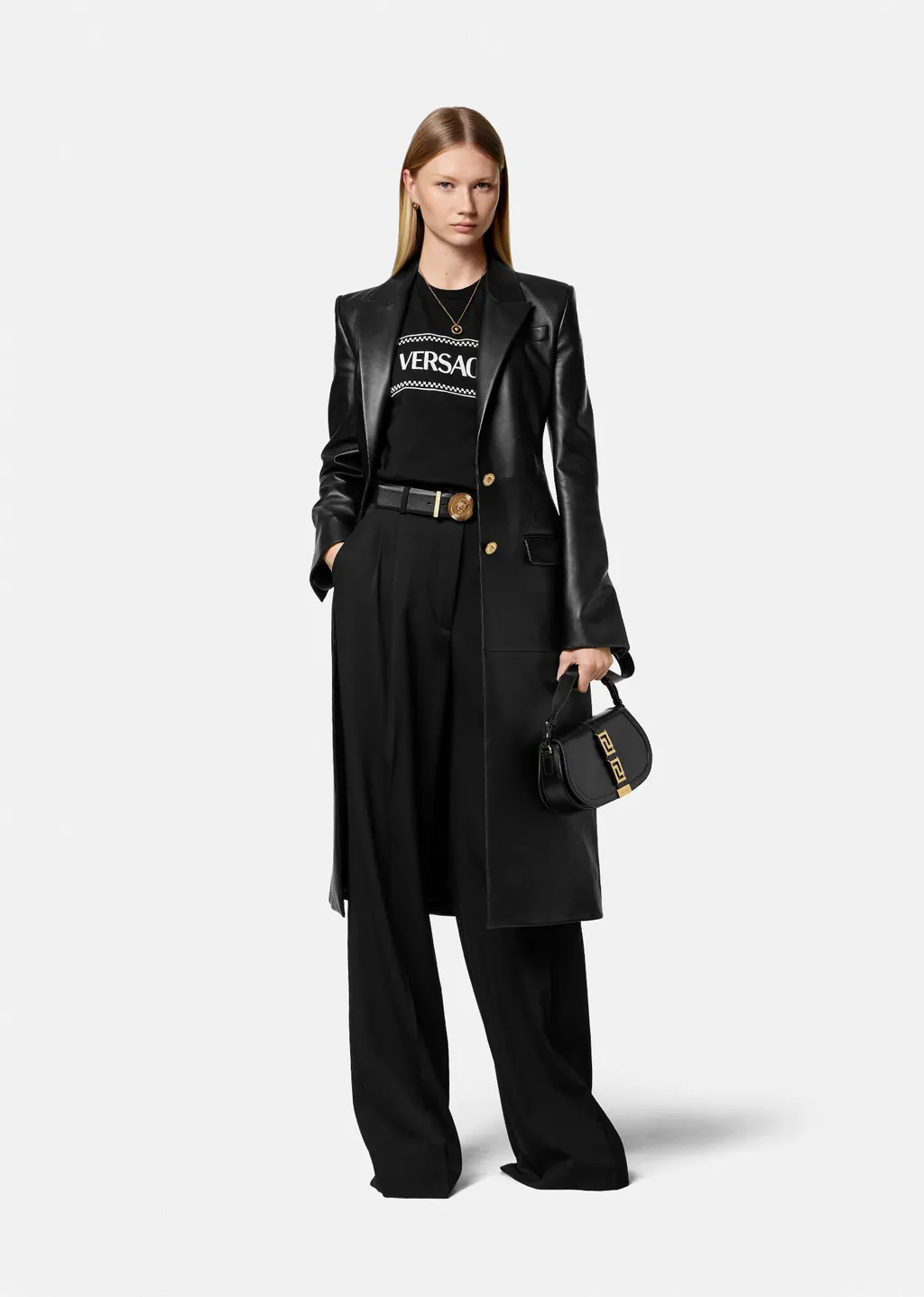 Versace Logo Printed Crewneck T-Shirt