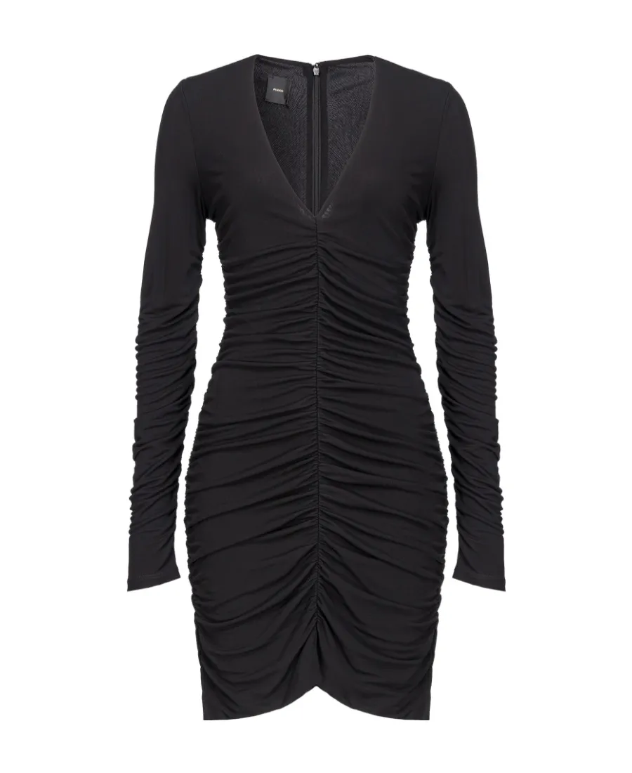 Gathered V-Neck Minidress