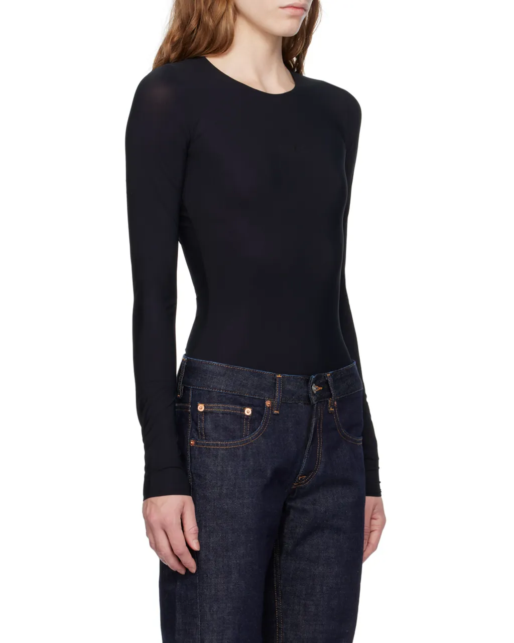 Mm6 Maison Margiela Logo Printed Crewneck Bodysuit