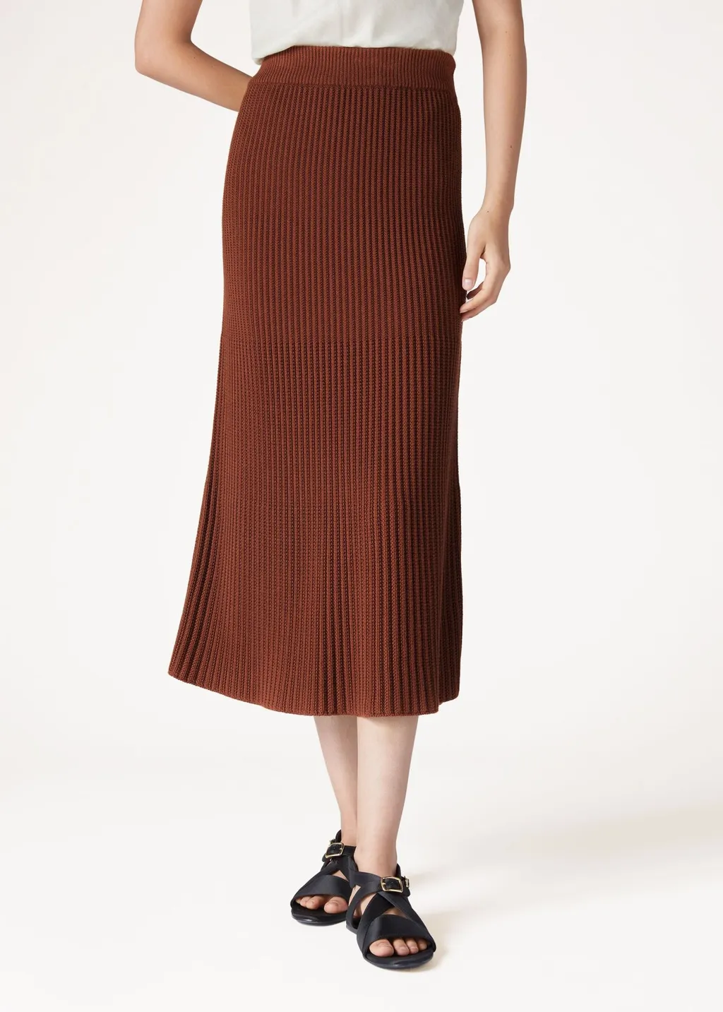 Loro Piana Ikeda Pleated Midi Skirt