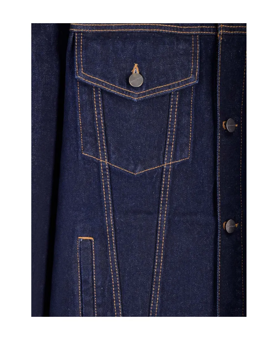 Palm Angels Logo-Embroidered Button-Up Denim Jacket