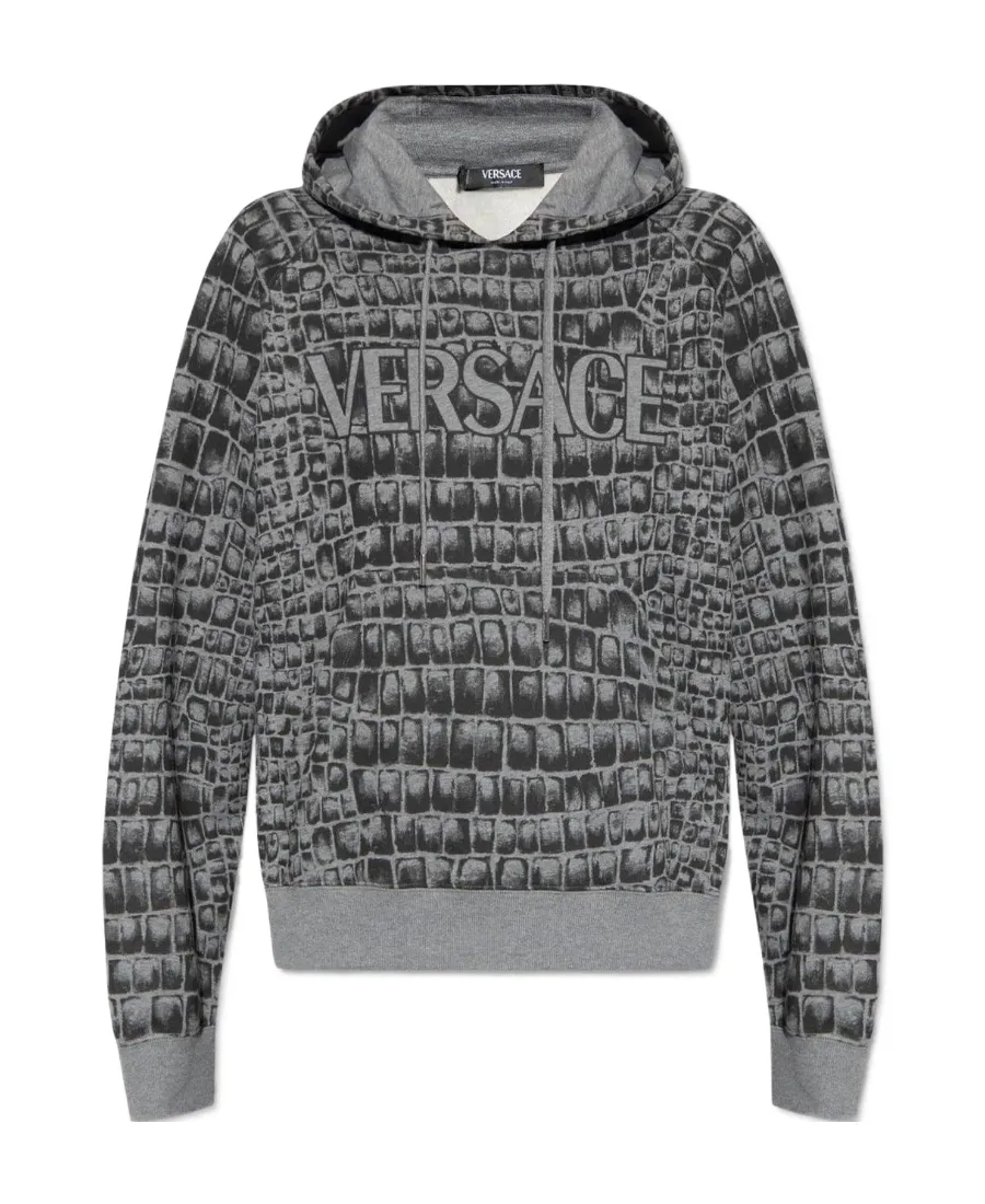 Versace Logo-Printed Drawstring Hoodie