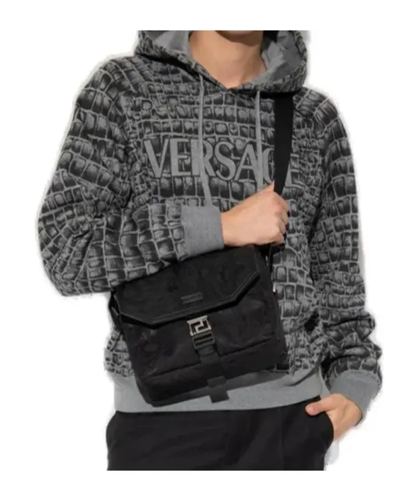 Versace Logo-Printed Drawstring Hoodie