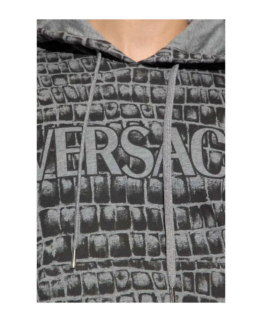 Versace Logo-Printed Drawstring Hoodie