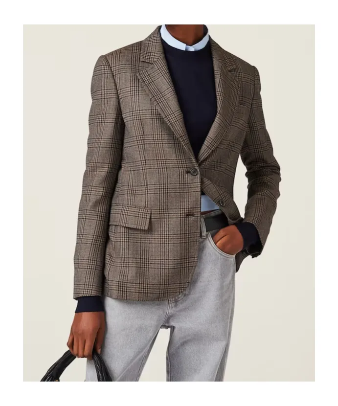 Single-Breasted Prince Of Wales Check Jacket