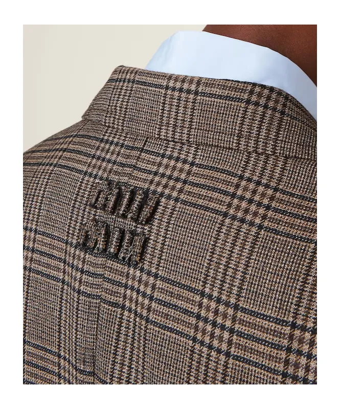 Single-Breasted Prince Of Wales Check Jacket