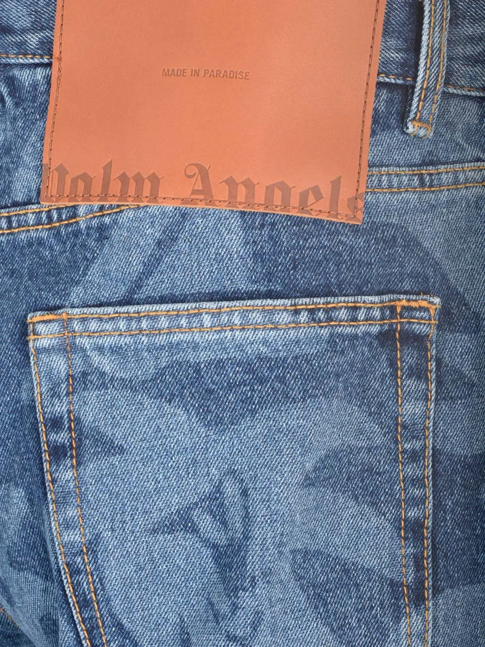 Palm Angels Allover Logo Printed Straight-Leg Jeans