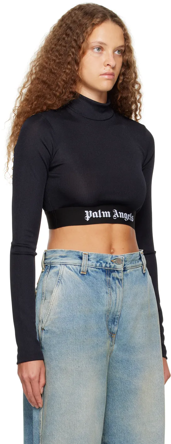 Palm Angels Logo Waistband Long-Sleeved Top