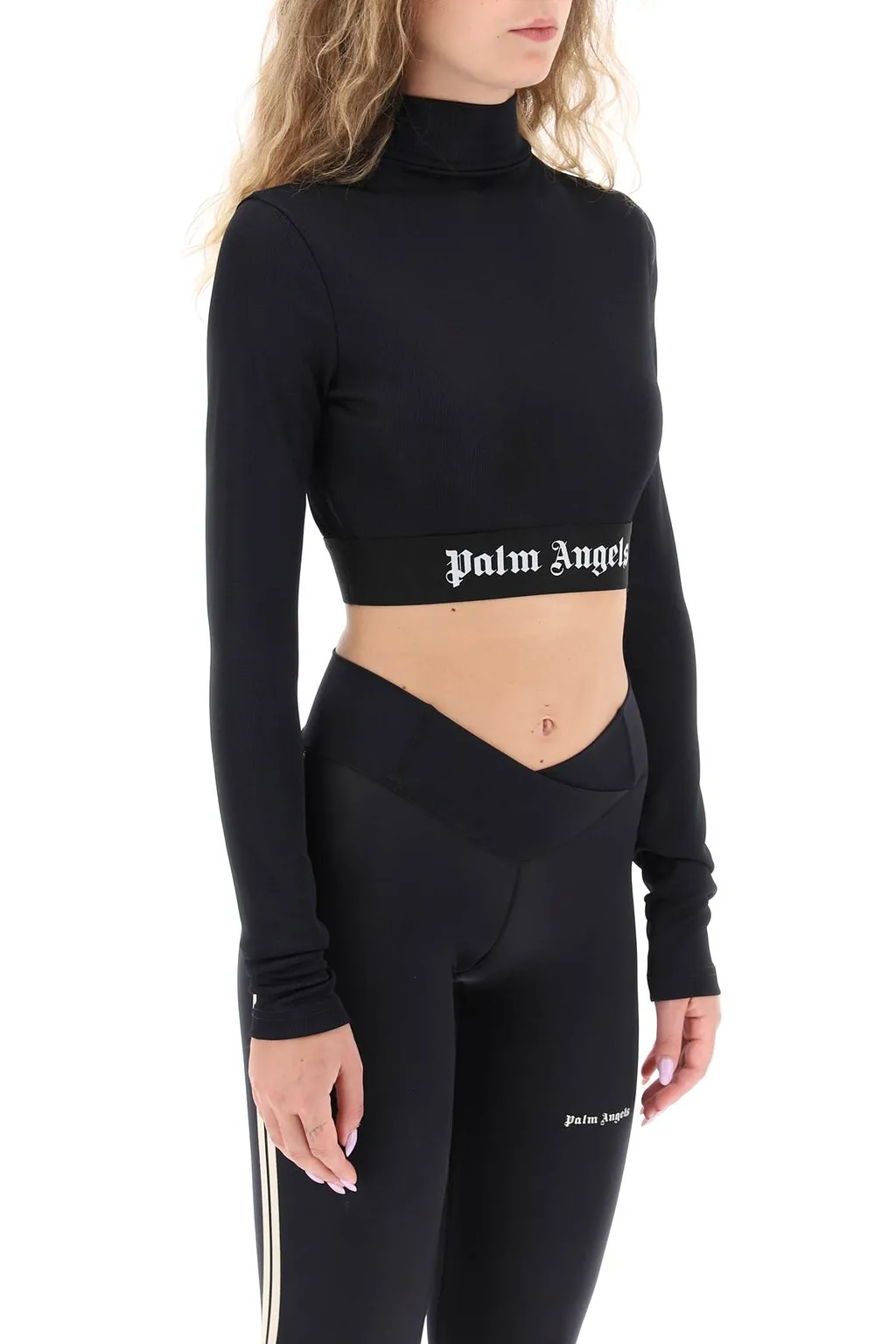 Palm Angels Logo Waistband Long-Sleeved Top