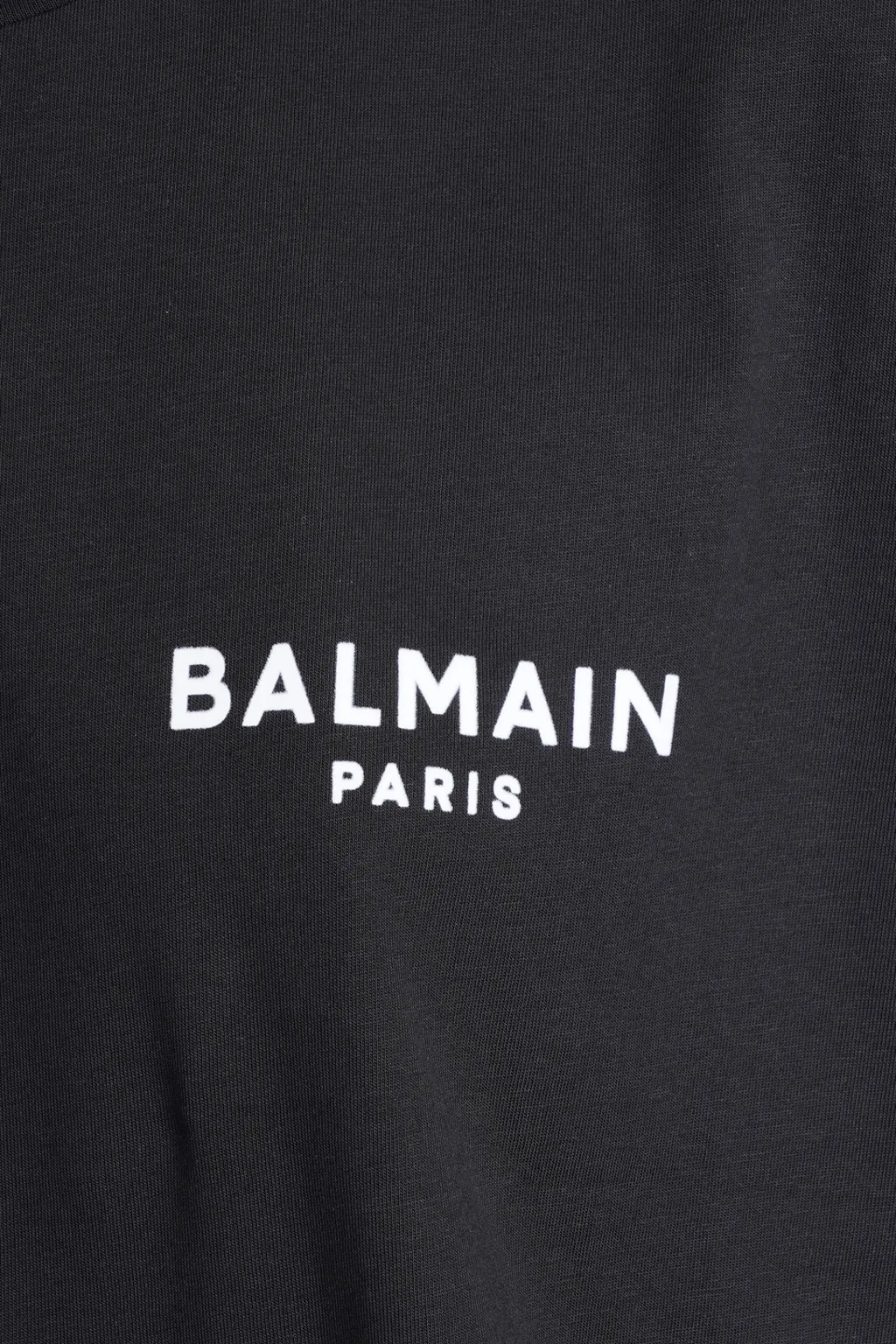 Balmain Flocked Logo Cropped T-Shirt