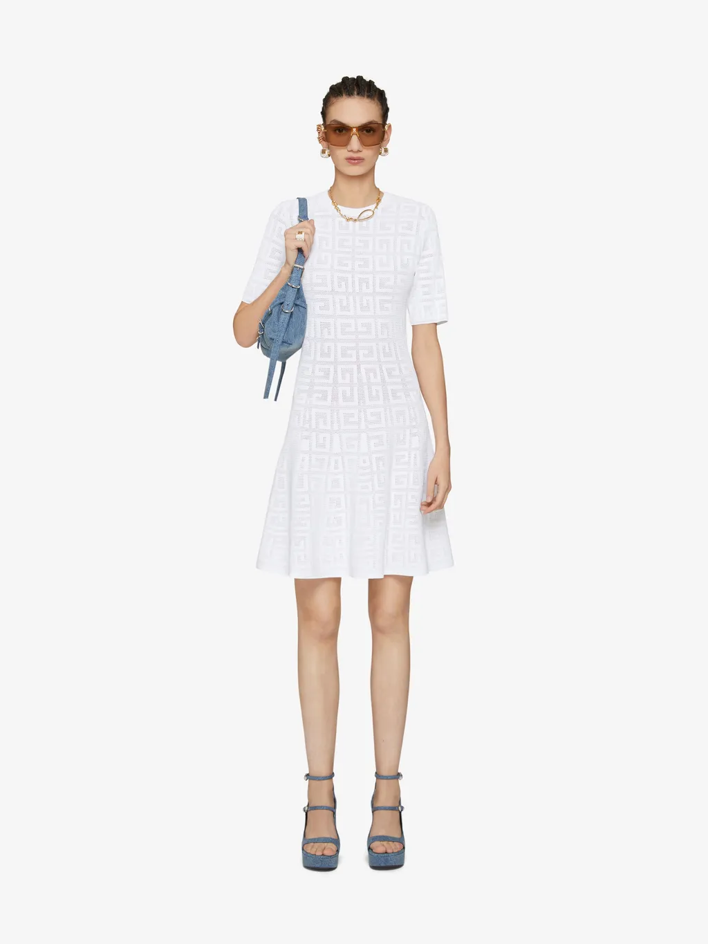Givenchy	4G Jacquard Flared Mini Dress
