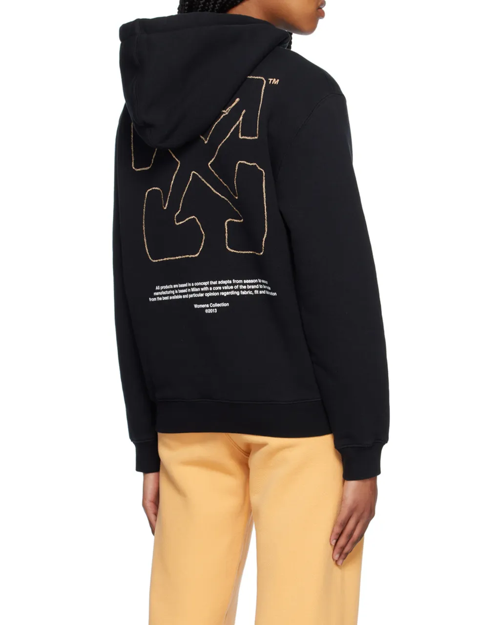 Logo-Embroidery Rib-Trimmed Hoodie